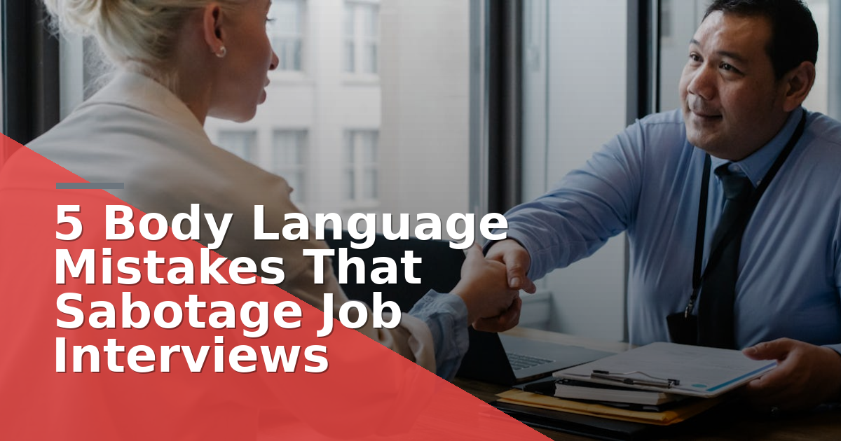 5 Body Language Mistakes That Sabotage Job Interviews