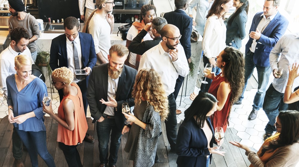 Large Group Talking in Room