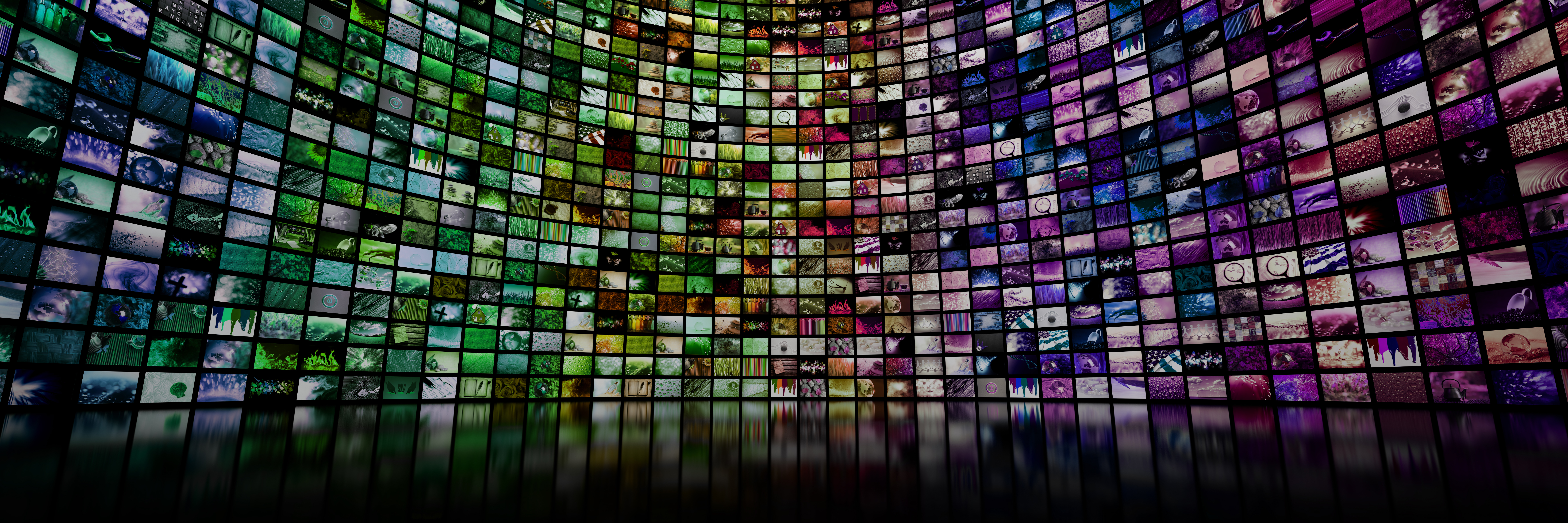 Giant wall of screens and multimedia sources.