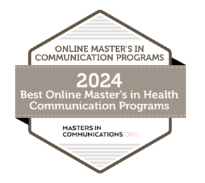 Badge for the ranking of Best Online Masters in Health Communication Programs of 2024
