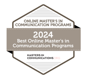 Badge for the ranking of Best Online Masters in Communications Programs of 2024