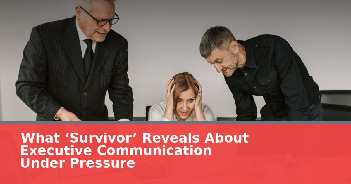 What ‘Survivor’ Reveals About Executive Communication Under Pressure