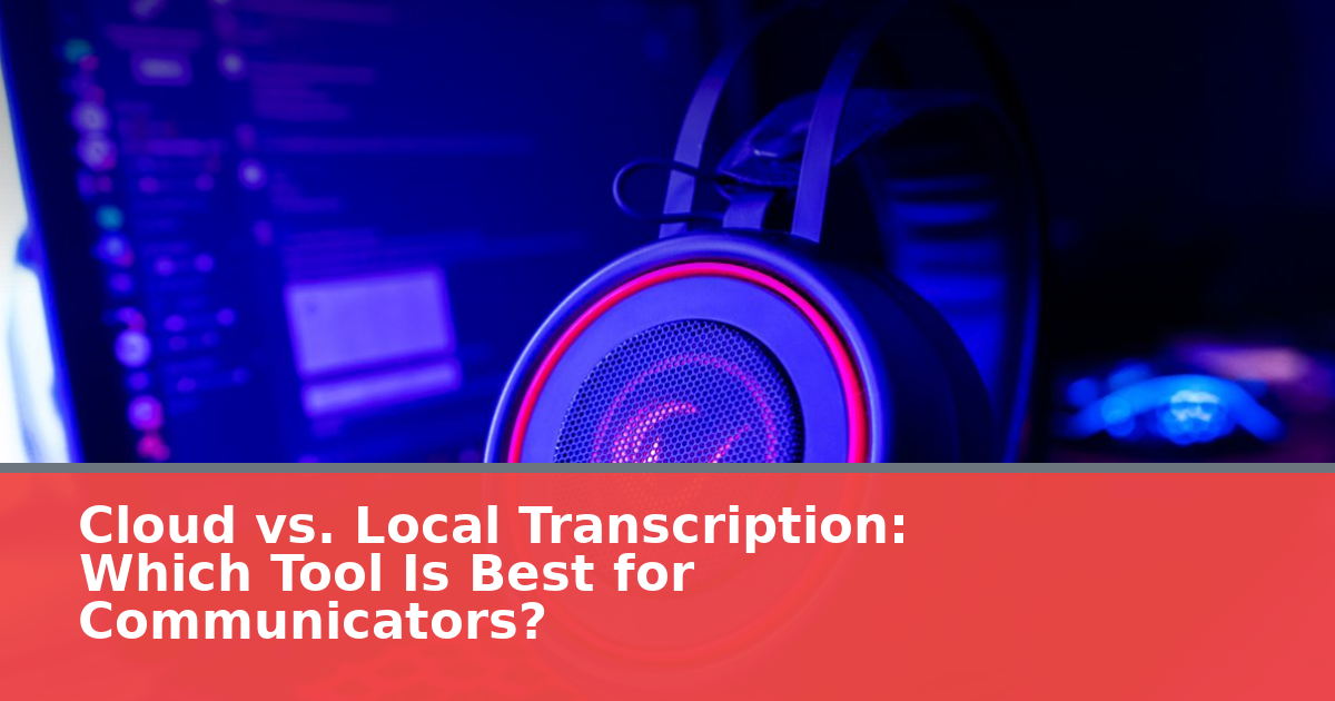 Cloud vs. Local Transcription: Which Tool Is Best for Communicators?