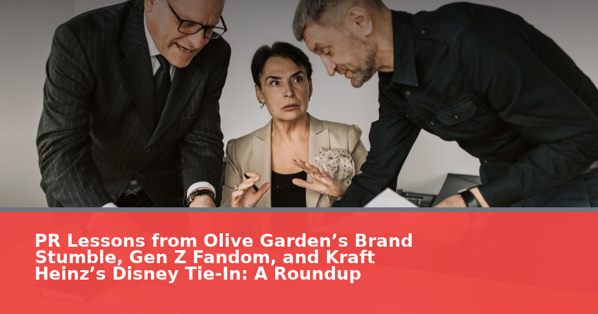 PR Lessons from Olive Garden’s Brand Stumble, Gen Z Fandom, and Kraft Heinz’s Disney Tie-In: A 2026 Roundup