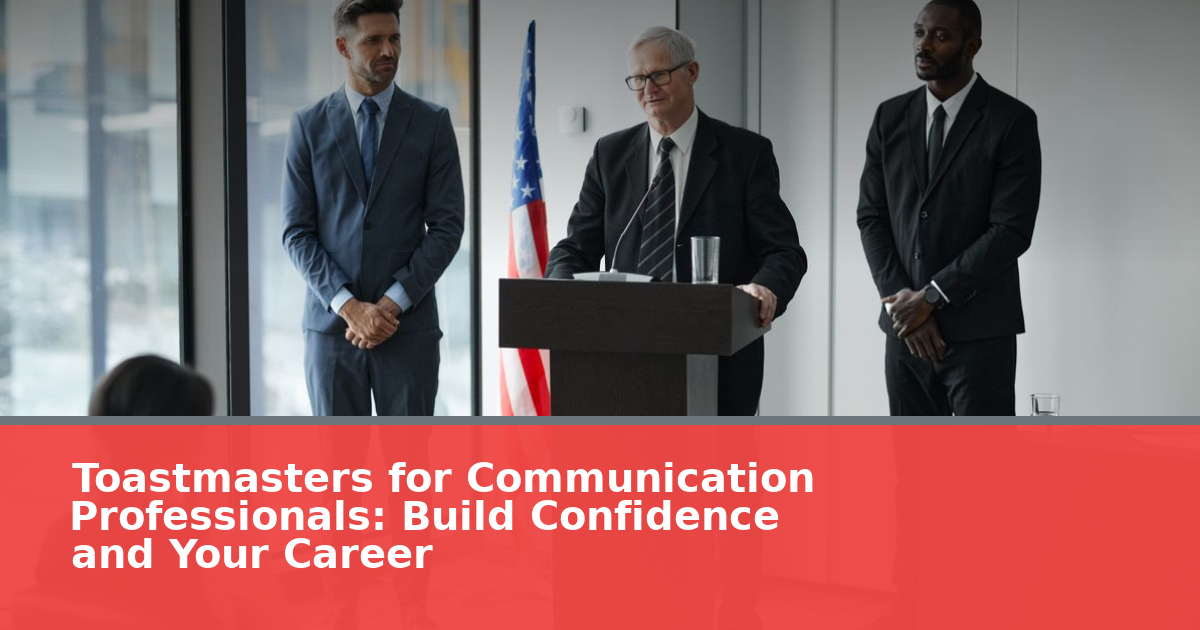 Toastmasters for Communication Professionals: Build Confidence and Your Career