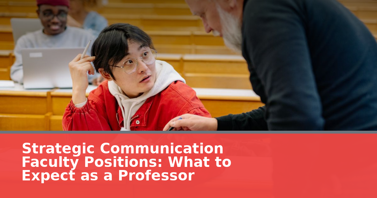 Strategic Communication Faculty Positions: What to Expect as a Professor