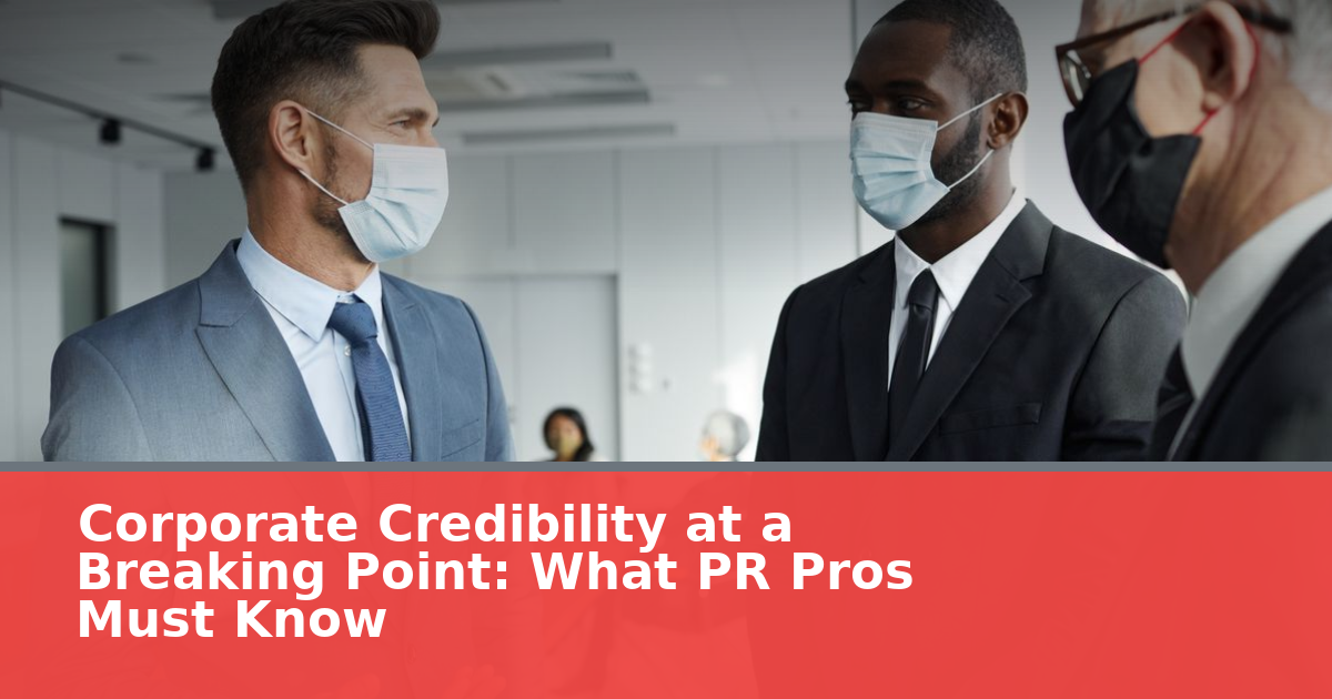 Corporate Credibility at a Breaking Point: What PR Pros Must Know