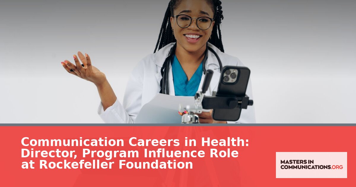 Health Communication Jobs: Rockefeller Foundation Director
