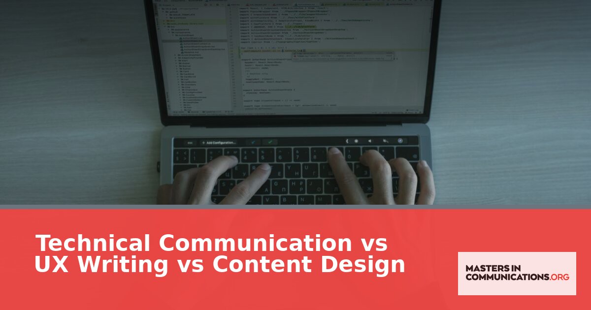 Technical Communication vs UX Writing vs Content Design